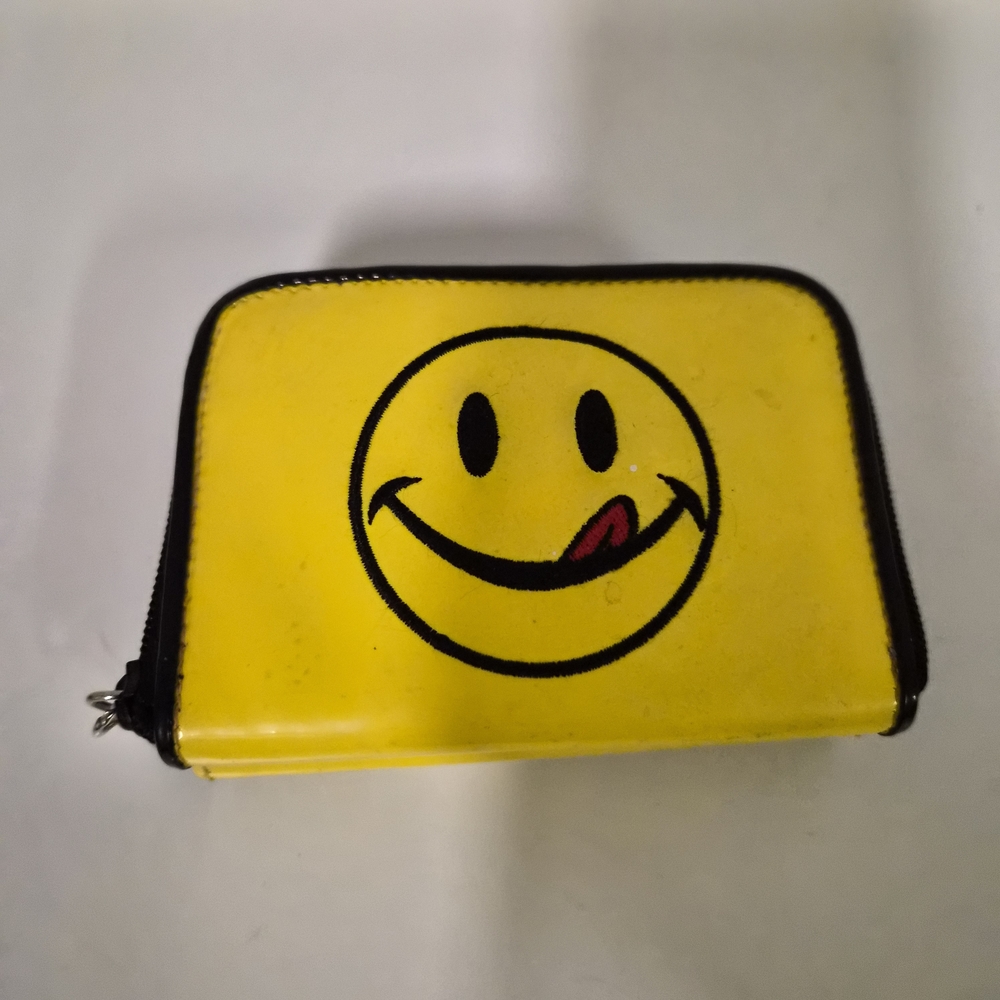 Vintage Y2K Joe Boxer Smiley Face Zip ID/Credit Card Wallet Coin Purse